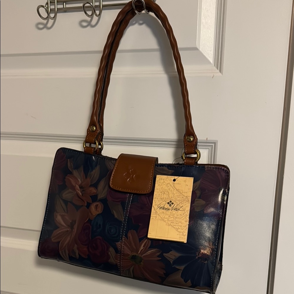 Patricia Nash Blue Floral Shoulder Bag